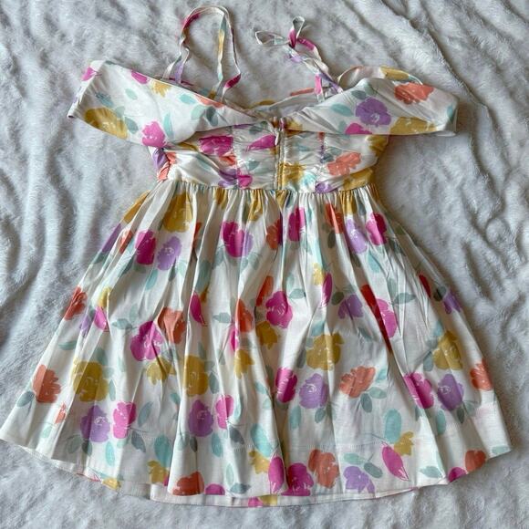 For Love & Lemons NWT Johannes Floral Mini Dress In Pastel Multicolor size Small - Picture 10 of 11